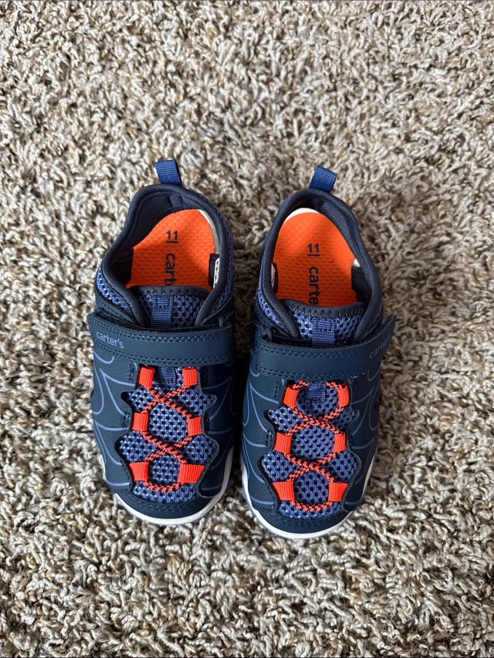 Carter's Navy and Orange Boys' Sneakers